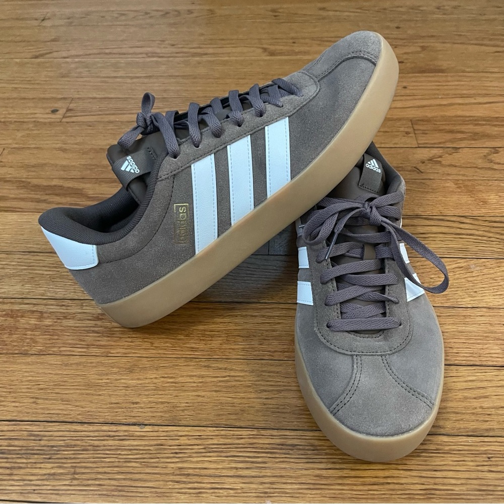 MEN'S ADIDAS BARREDA SNEAKERS BROWN WHITE GUM SIZE 11.5 NEW - Picture 3 of 10